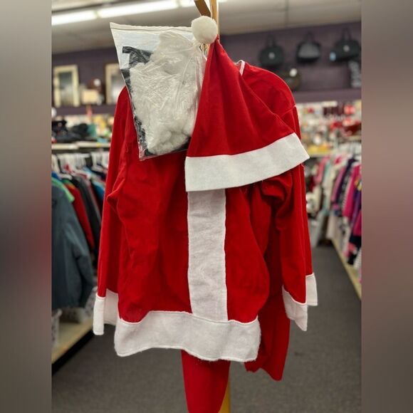 Vintage Santa's Best 4 Pc Santa Suit - Shoe Cover, Hat & Pant & Jacket - Picture 6 of 7